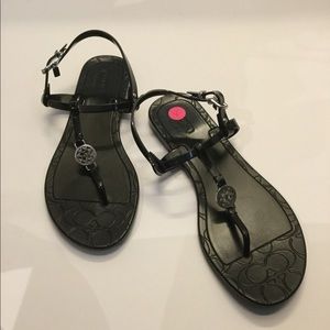 COACH Black Thong Sandals